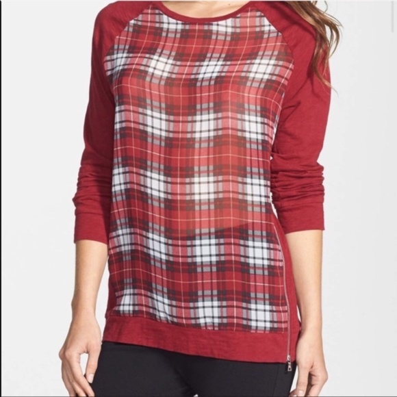 TWO VINCE CAMUTO SEMI-SHEER LONG SLEEVE ZIP TOP M - Picture 12 of 12